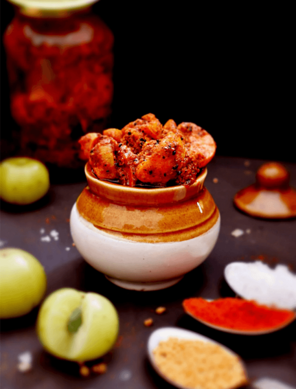 Amla or Usirikaya Pachadi Pickle 250g - 500g Authentic Telugu Guntur style amla Achar | Traditional South Indian Taste | Homemade Andhra Pickles Spicy | With Grated Amla and Mixed Spices | Glass Jar