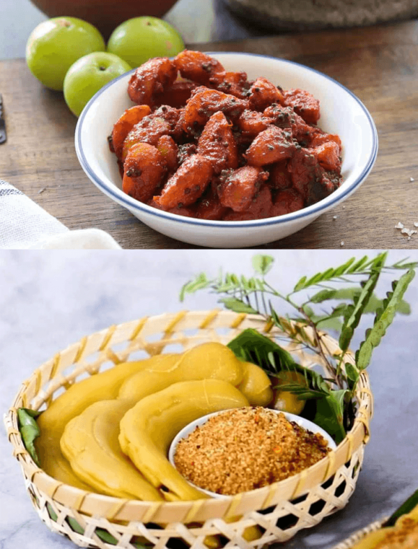Amla and Tamarind, 500g - Authentic Telugu Guntur Style Amla and Tamarind | Traditional South Indian Taste| Homemade Andhra Pickles Spicy | With Grated Amla and Tamarind and Mixed Spices | Glass Jar