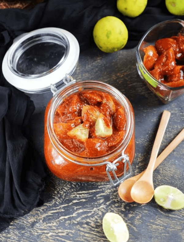 Lemon Pickle 200g Authentic Telugu Style Achar | Traditional South Indian Taste | Homemade Andhra Pickles | With Tamarind Paste, Lemon And Mixed Spices | Glass Jar